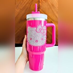 New Hello Kitty Pink BLING Stainless Steel Tumbler
